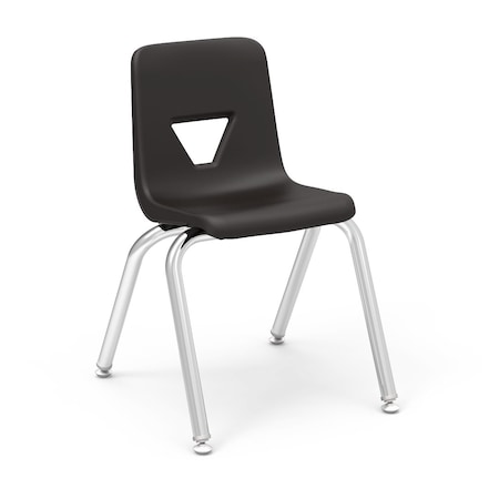 Virco 2000 Series 14" Classroom Chair, Kindergarten - 2nd Grade with Nylon Glides - Black Seat 2014
